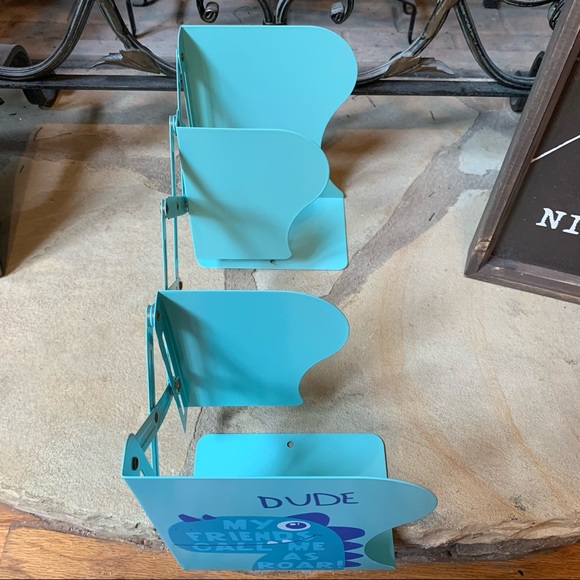 Dinosaur Blue Adjustable Bookends Desktop Bookshelf - Picture 12 of 16